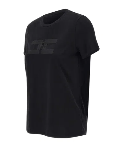 Elisabetta Franchi Logo-embroidered T-shirt In Black