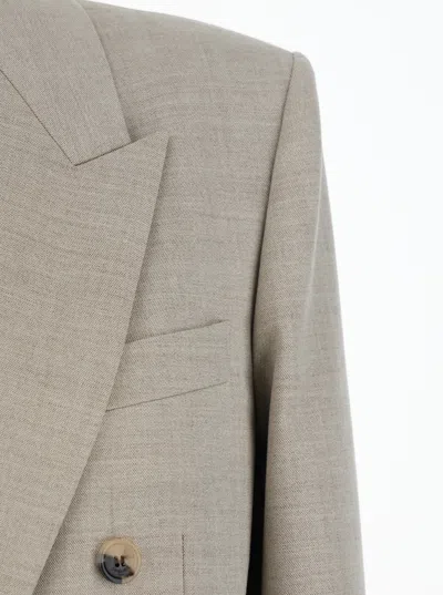Saint Laurent Cappuccino Wool Blazer In Neutral