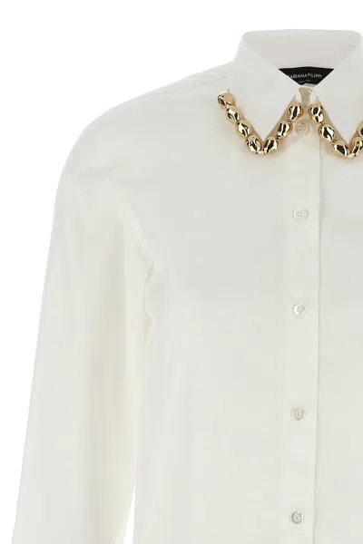 Fabiana Filippi Embellished Collar Long Sleeves Shirt In White