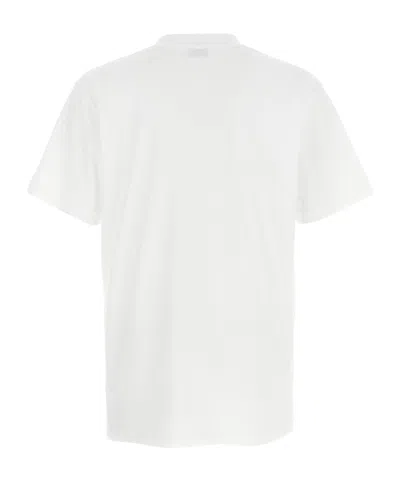 Moschino Cotton T-shirt With Contrasting Logo Detail In White