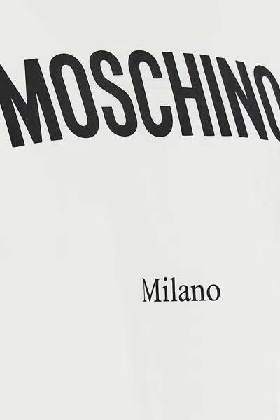 Moschino Cotton T-shirt With Contrasting Logo Detail In White