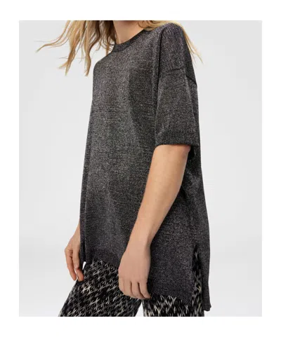 Missoni Metallic Crew Neck Knitwear T-shirt In Black