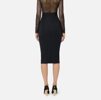 Elisabetta Franchi Skirt In Bi-elastic Fabric With Jewel Logo