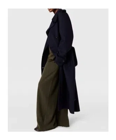 Stella Mccartney Double-breasted Wool Trench Coat In Blue