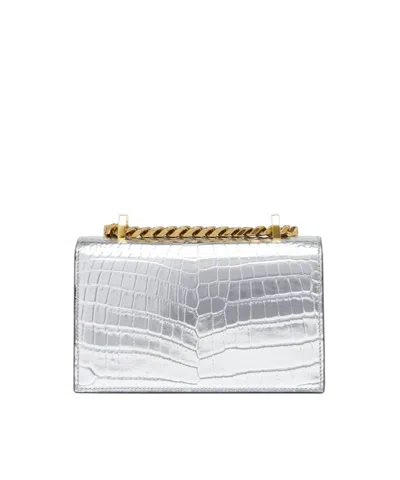 Alexander Mcqueen Women's Mini Jewelled Satchel In Silver