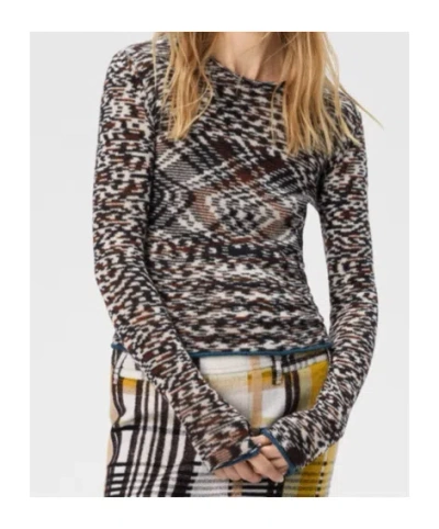 Missoni Crew Neck Sweater With Flame Pattern In Cashmere Blend