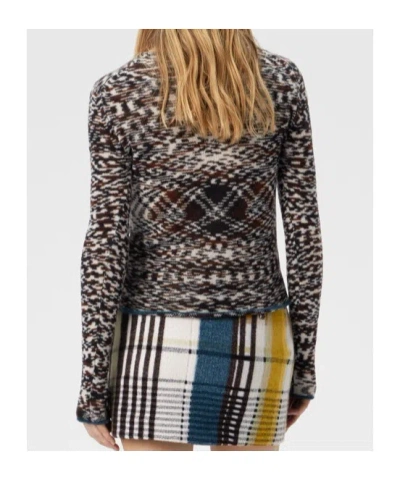 Missoni Crew Neck Sweater With Flame Pattern In Cashmere Blend