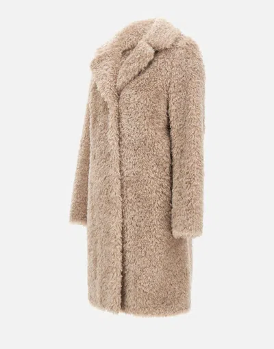 Herno Faux-fur Coat In Brown