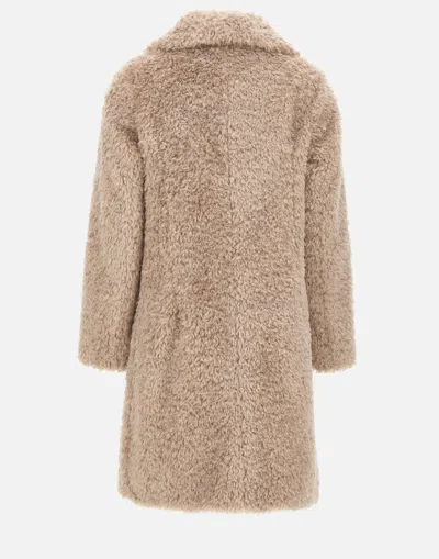 Herno Faux-fur Coat In Brown