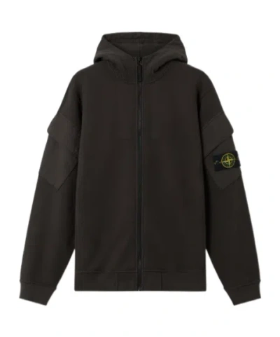 Stone Island 6100009 Brushed Organic Cotton Fleece In Gray