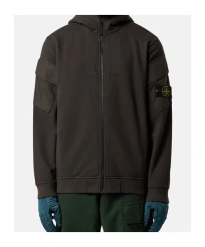 Stone Island 6100009 Brushed Organic Cotton Fleece In Gray