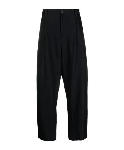 Studio Nicholson Tuck Wool Trousers In Black
