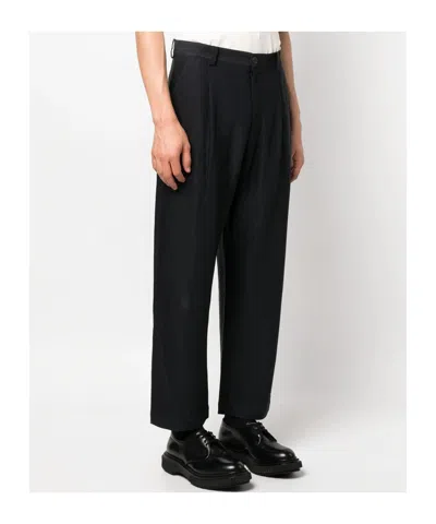 Studio Nicholson Tuck Wool Trousers In Black