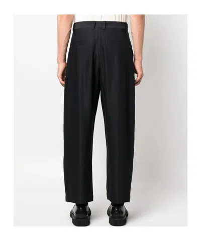 Studio Nicholson Tuck Wool Trousers In Black