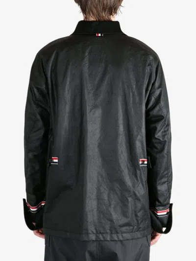 Thom Browne Panelled Buttoned Jacket In Black