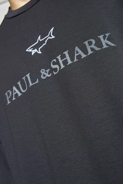 Paul & Shark Shark-logo Cotton Sweatshirt In Blue