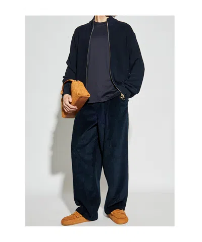 Paul & Shark Ribbed Zip-up High-neck Cardigan Clothing In Blue