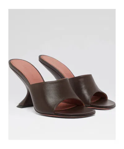 Amina Muaddi Taylor Slipper 90 Coffee Nappa