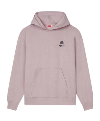 Kenzo 'boke Flower' Embroidered Oversized Hoodie In Cotton In Pink