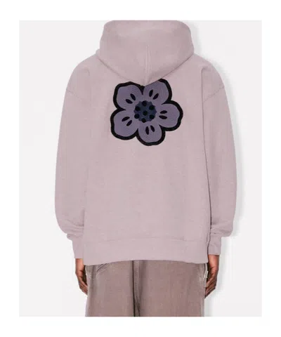 Kenzo 'boke Flower' Embroidered Oversized Hoodie In Cotton In Pink