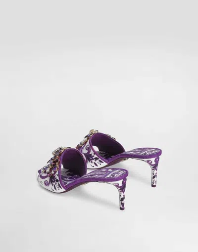 Dolce & Gabbana Brocade Mules With Jewel Embroidery