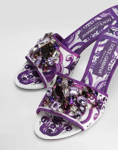 Dolce & Gabbana Brocade Mules With Jewel Embroidery