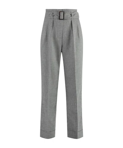 Peserico Wool Blend Trousers In Gray