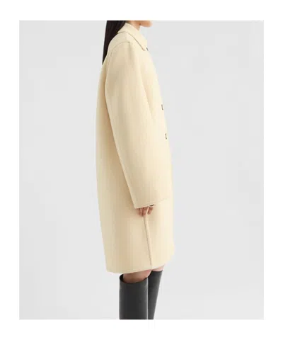 Jil Sander Double Wool Coat In Neutral