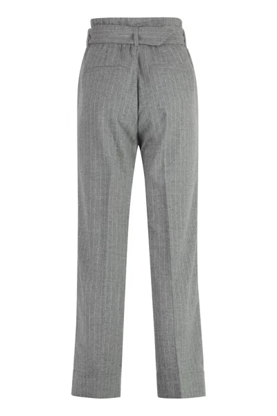 Peserico Wool Blend Trousers In Gray