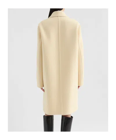Jil Sander Double Wool Coat In Neutral