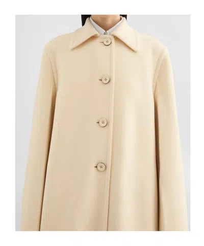 Jil Sander Double Wool Coat In Neutral