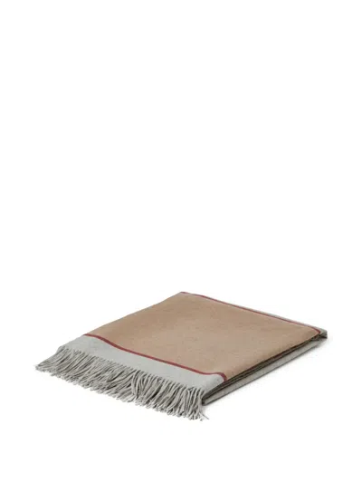 Brunello Cucinelli Fringed Colour-block Silk Blanket