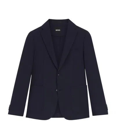 Hugo Boss Packable Slim-fit Blazer In Water-repellent Stretch Fabric In Black