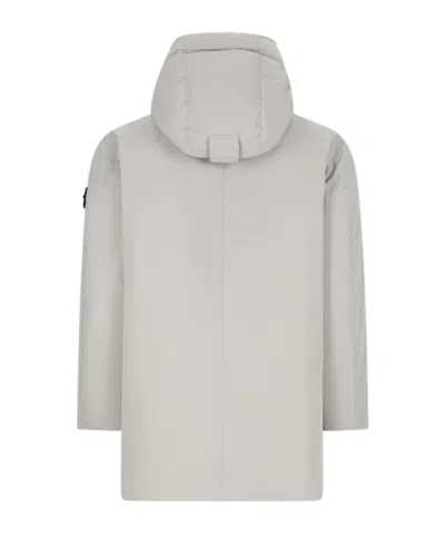 Stone Island Micro Twill Long Parka In Gray