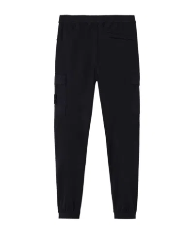 Stone Island Regular-tapered-fit Cargo Pants With Elasticated Waistband In Black