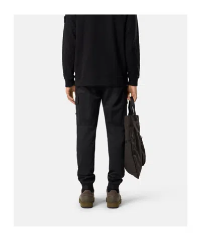 Stone Island Regular-tapered-fit Cargo Pants With Elasticated Waistband In Black