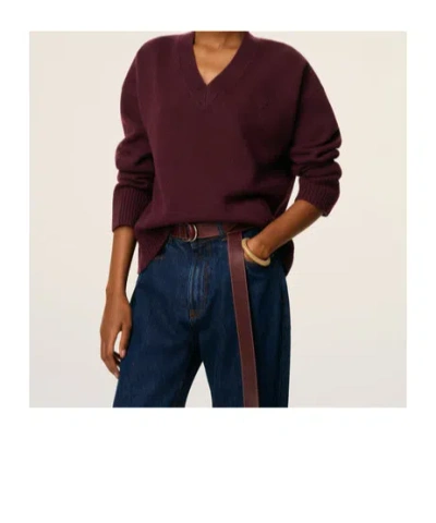 Ami Alexandre Mattiussi Ami Paris Cherry-coloured Wool And Cashmere Sweater Ami De Coeur Men In Burgundy