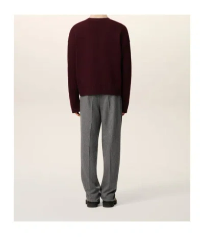 Ami Alexandre Mattiussi Ami Paris Cherry-coloured Wool And Cashmere Sweater Ami De Coeur Men In Burgundy