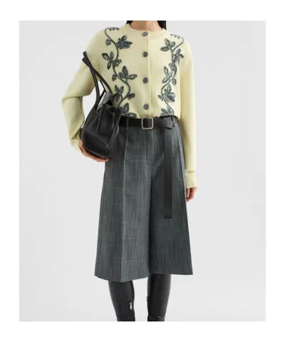 Jil Sander Wool Blend Embroidered Cardigan