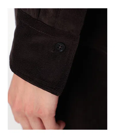 Ferragamo Brown Shirt In Ribbed Velvet Women In Brown