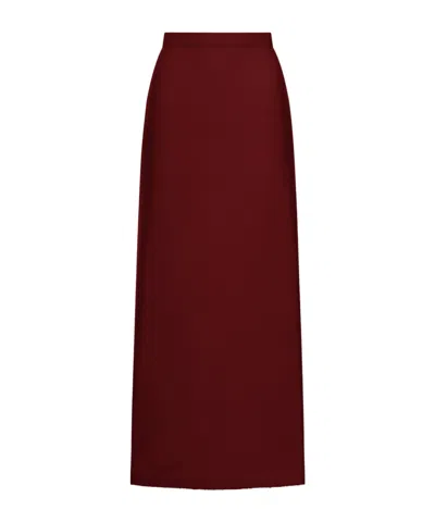 Max Mara Cashmere Midi Skirt In Burgundy