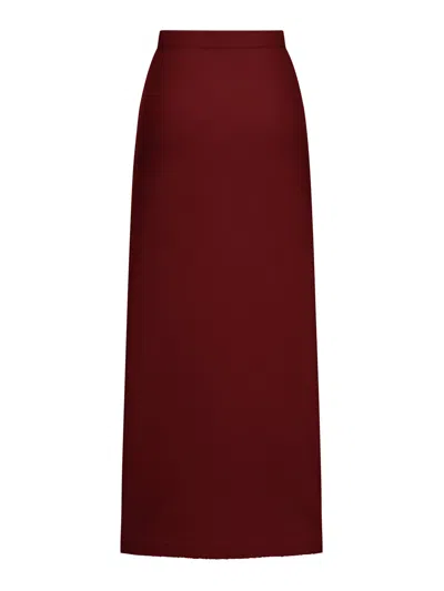 Max Mara Cashmere Midi Skirt In Burgundy
