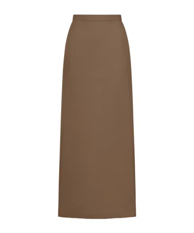 Max Mara Cashmere Midi Skirt In Brown