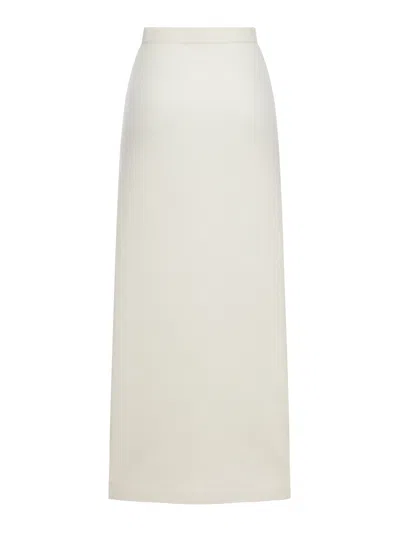 Max Mara Off-white Clavier Maxi Skirt In White