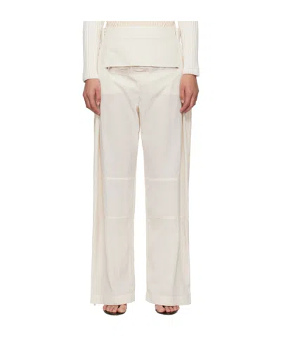 Jean Paul Gaultier Zipper Wide-leg Trousers In White