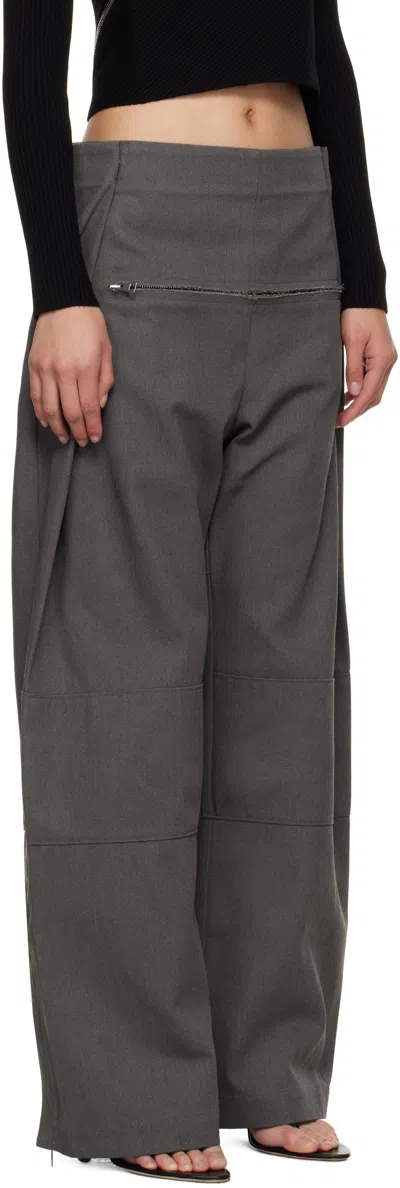Jean Paul Gaultier Zip Detail Trousers In Gray