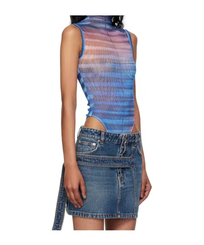 Jean Paul Gaultier Printed Striped Bodysuit