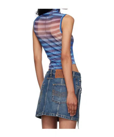Jean Paul Gaultier Printed Striped Bodysuit