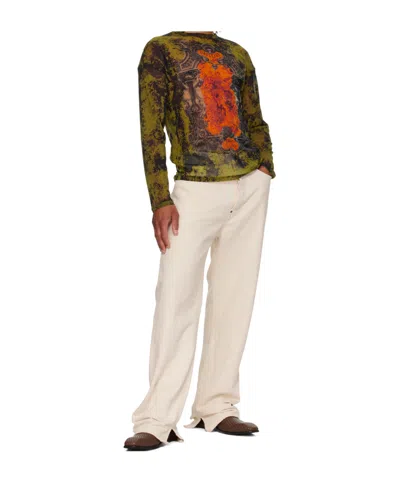 Jean Paul Gaultier Women Medaillon Print Mesh Long Sleeves Top In Multi