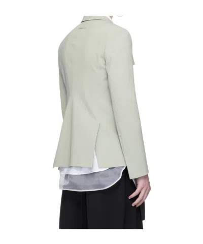 Jean Paul Gaultier Gray Twill Blazer In White